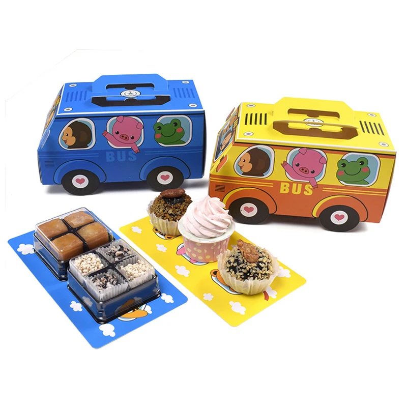 Food Snacks For Kids Party - 6PCS ของขวัญกล่องบรรจุภัณฑ์เค้กของขวัญกล่องสําหรับคุกกี้ขนมขบเคี้ยว Pastry เด็กของขวัญวันเกิดม้วนเค้กกล่องอุปกรณ์