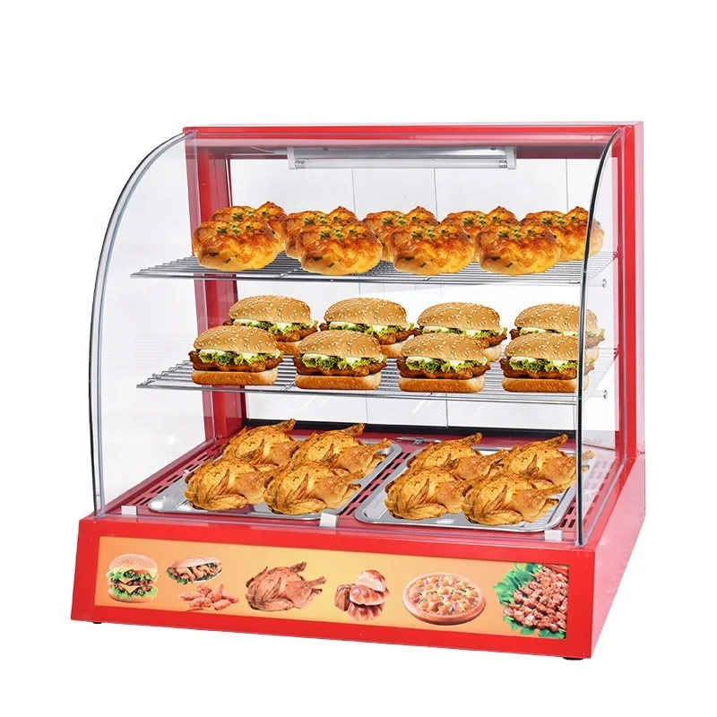Snacks Food Warmer - ตู้โชว์อาหารอุ่น 3 ชั้นขายดีที่สุด ตู้โชว์อาหารอุ่นเชิงพาณิชย์ ตู้โชว์อาหารอุ่นไฟฟ้า