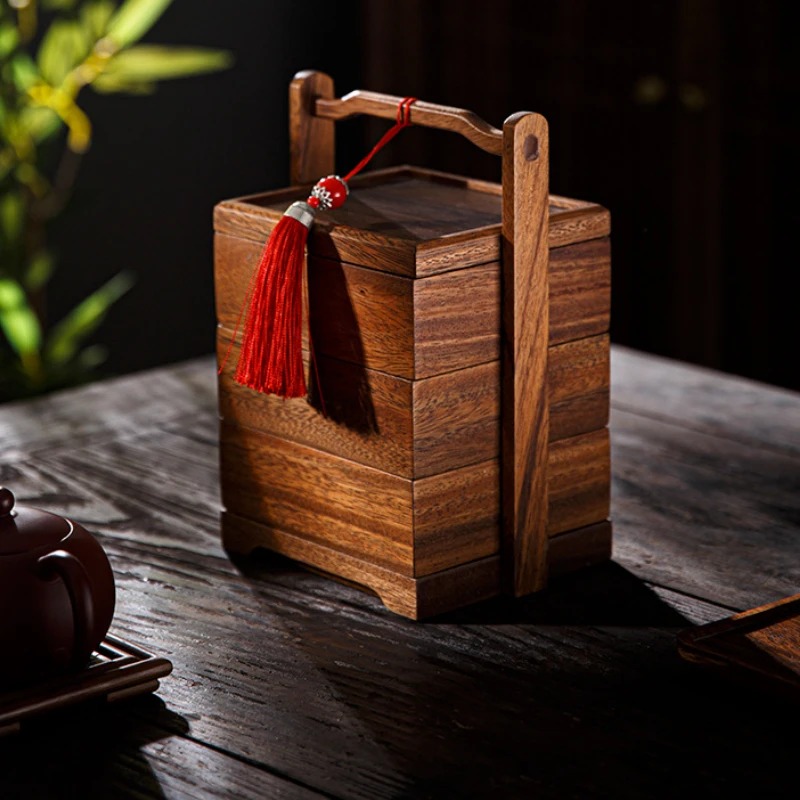 Snacks Food Gift Baskets - กล่องอาหารสไตล์มินิมอลแบบญี่ปุ่น กล่องขนมแบบหลายชั้น กล่องของขวัญงานแต่งงาน กล่องเก็บของ กล่องใส่ขนมจีนแบบหลายชั้น