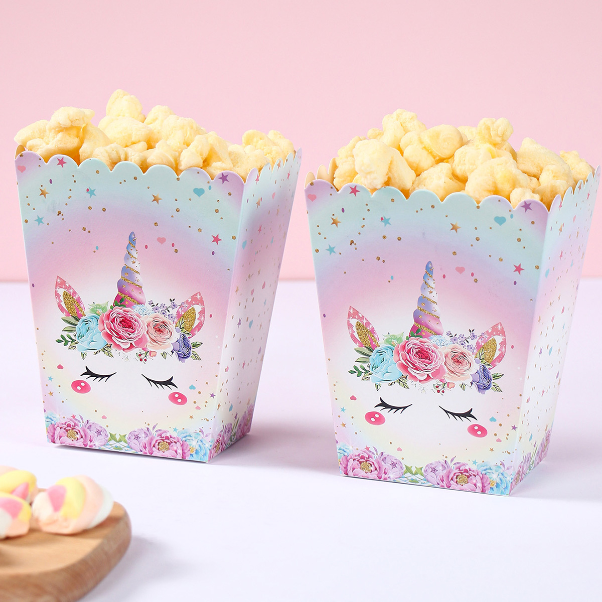 Food Snacks For Kids Party - กล่องป๊อปคอร์นกระดาษลูกกวาด8ชิ้นอุปกรณ์งานปาร์ตี้อ่างกล่องป๊อปคอร์นผีเสื้ออุปกรณ์สำหรับเด็กงานแต่งงานอุปกรณ์วันเกิด
