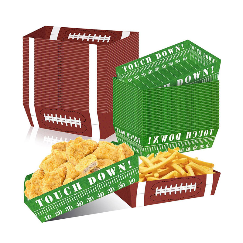 Food Snacks For Kids Party - 120pcs French Fries ขนมขบเคี้ยวกล่องบรรจุภัณฑ์รักบี้ฟุตบอลกล่อง PopCorn Boy