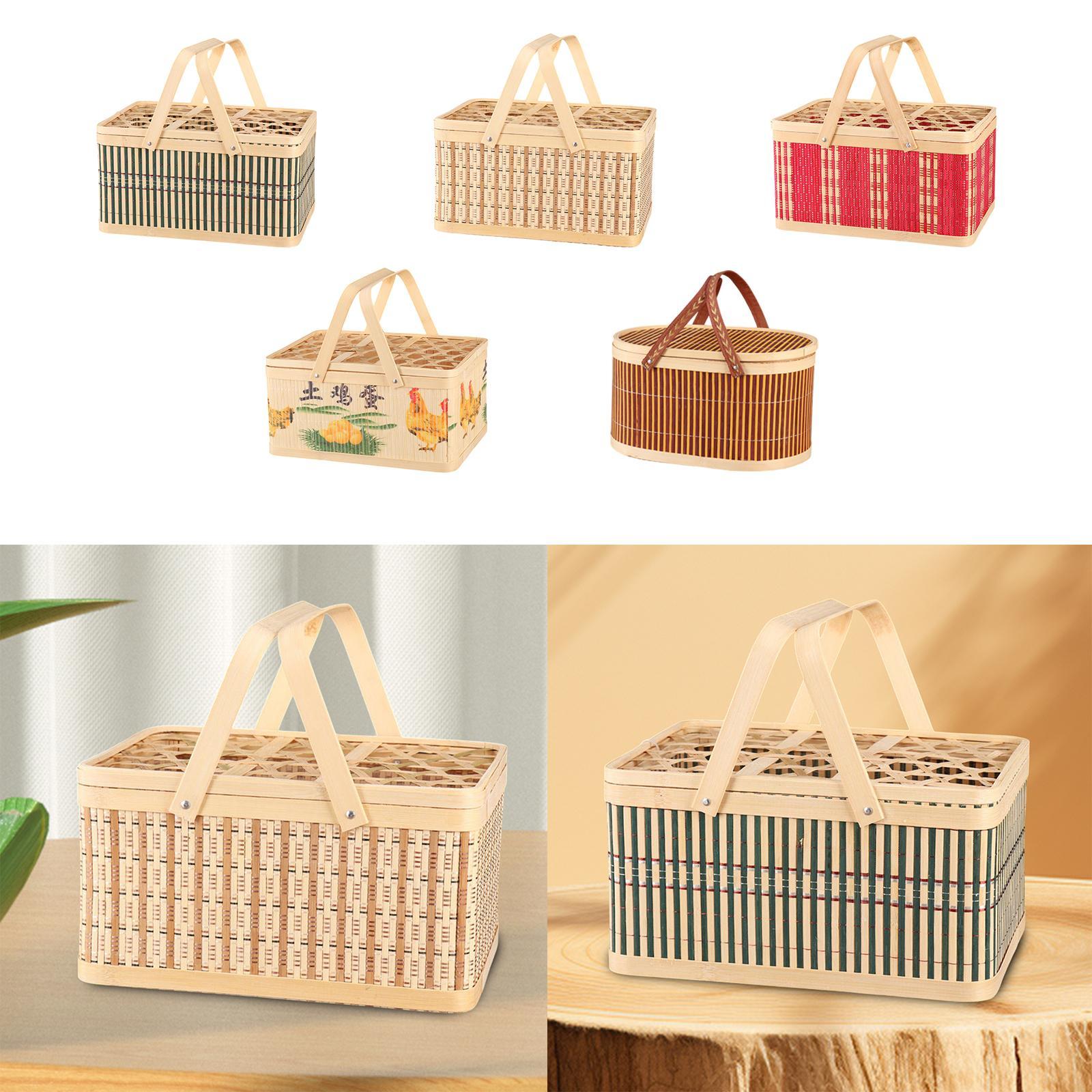 Snacks Food Gift Baskets - ตะกร้าดอกไม้ ตะกร้าห่อของขวัญแบบพกพา ตะกร้าผลไม้และผักแบบพกพา ตะกร้าใส่ของชำสำหรับขนมปัง เค้ก ขนมไหว้พระจันทร์