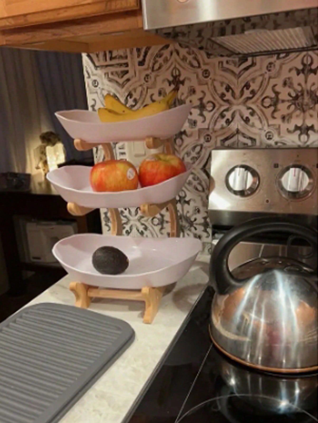 ตะกร้าผลไม้ไม้ 3 ชั้นสุดหรู -  - Snacks Food Gift Baskets บทวิจารณ์และราคา