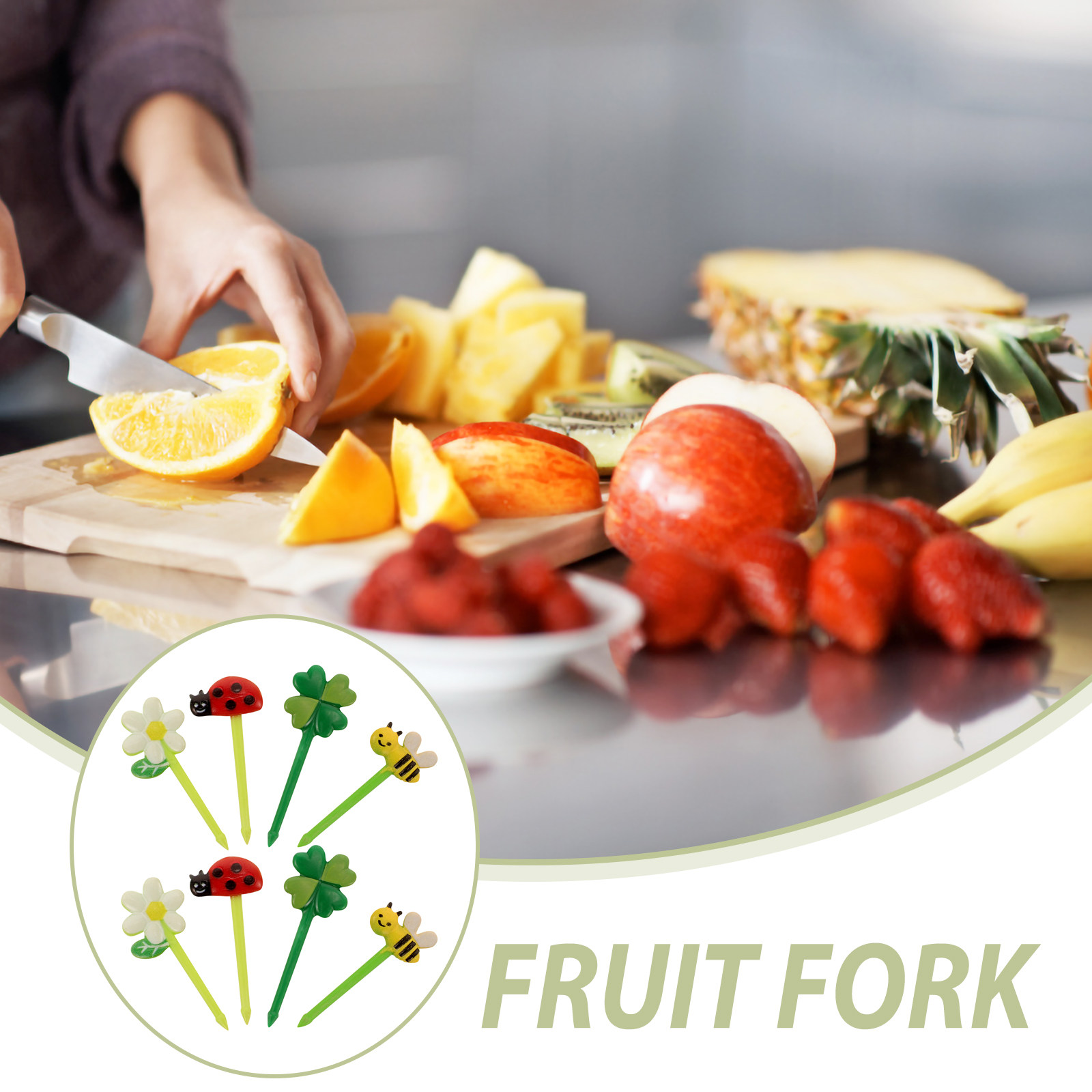 ชุด 5 ชิ้น ส้อมตกแต่งอาหารลายก - Food Snacks For Kids Party บทวิจารณ์และราคา