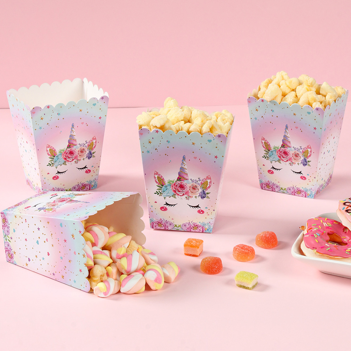 กล่องป๊อปคอร์นกระดาษลูกกวาด8ชิ - Food Snacks For Kids Party บทวิจารณ์และราคา