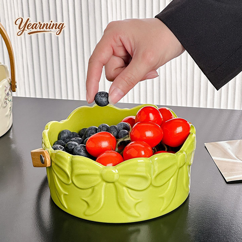 ตะกร้าผลไม้เซรามิคด้ามจับทรงโค - Snacks Food Gift Baskets บทวิจารณ์และราคา