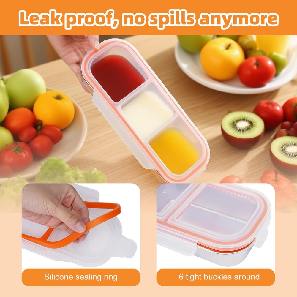 ภาชนะใส่ขนมสแตนเลสพร้อมฝาปิด ก - Food Snacks For School บทวิจารณ์และราคา