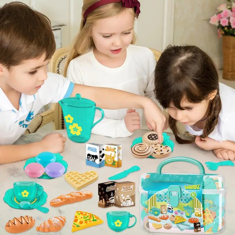 ชุดน้ำชาของเล่นสำหรับเด็กผู้หญ - Food Snacks For Kids Party บทวิจารณ์และราคา