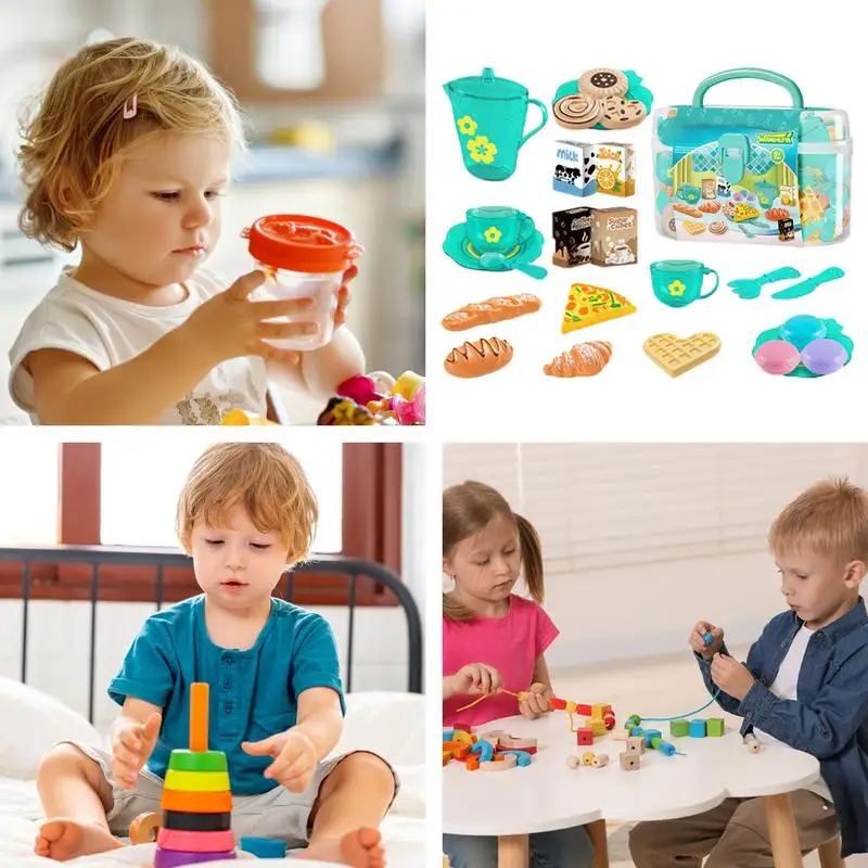 ชุดน้ำชาของเล่นสำหรับเด็กผู้หญ - Food Snacks For Kids Party บทวิจารณ์และราคา
