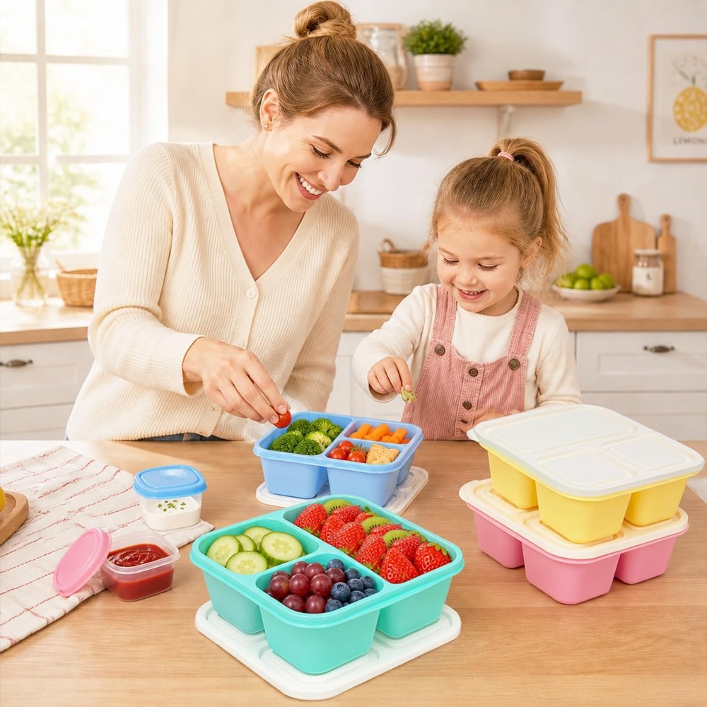 กล่องอาหารเบนโตะ 3 ช่องสำหรับผ - Food Snacks For School บทวิจารณ์และราคา