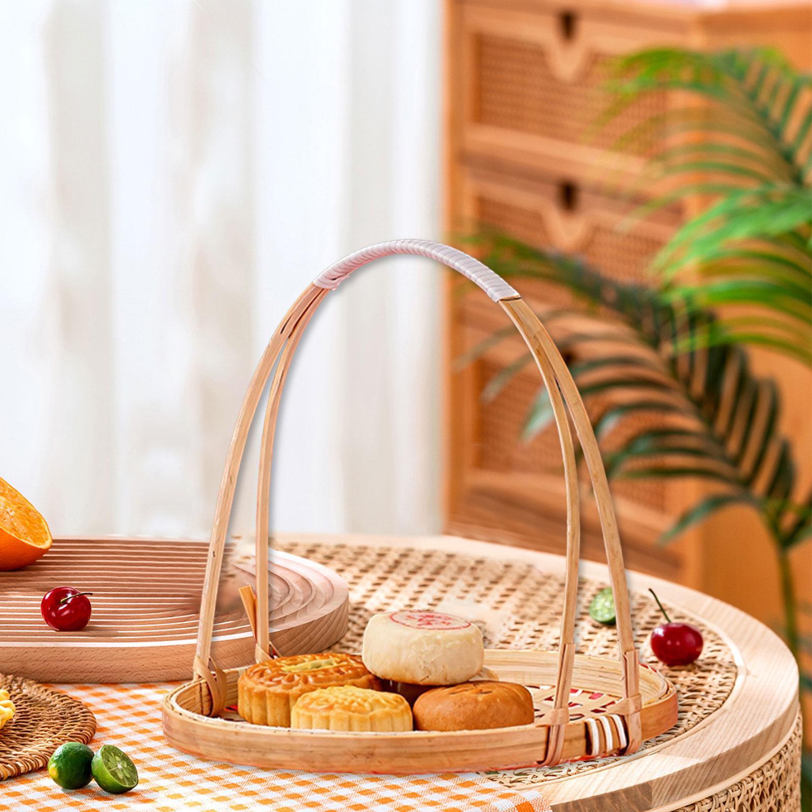 ถาดวางขนมทำจากไม้ไผ่สาน ทนทาน  - Snacks Food Gift Baskets บทวิจารณ์และราคา