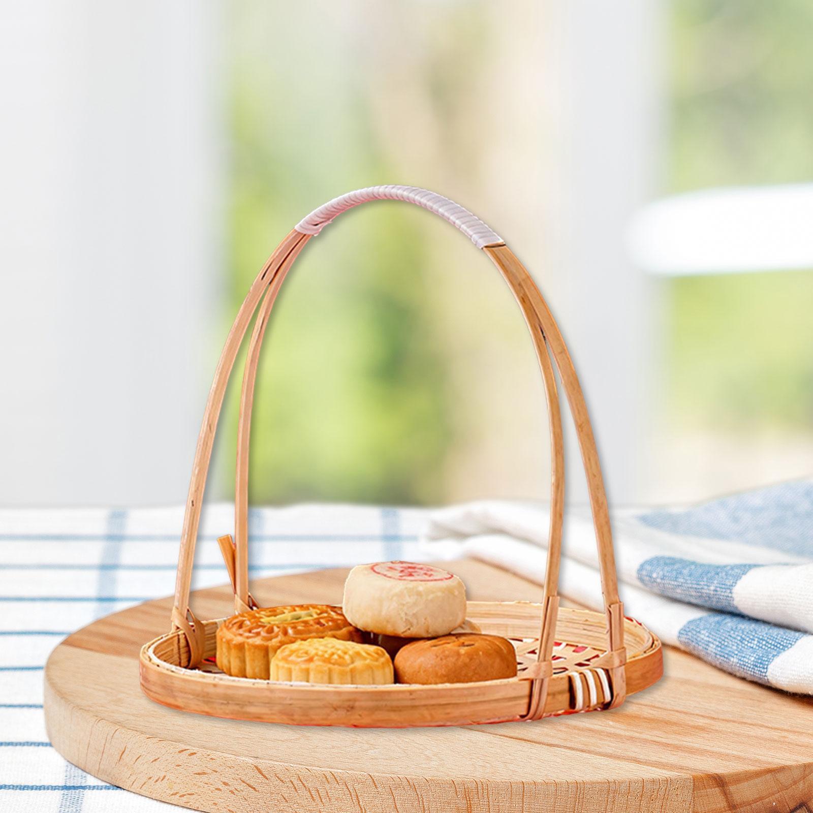 ถาดวางขนมทำจากไม้ไผ่สาน ทนทาน  - Snacks Food Gift Baskets บทวิจารณ์และราคา