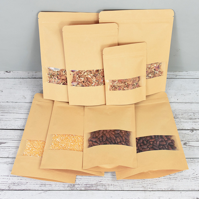 20/50pcs กระดาษคราฟท์ซิปล็อคถุ - Food Snacks For School บทวิจารณ์และราคา