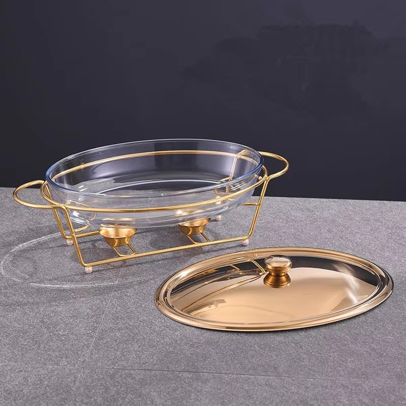 ถาดอุ่นอาหารแบบโชว์ กระจกสีทอง - Snacks Food Warmer บทวิจารณ์และราคา