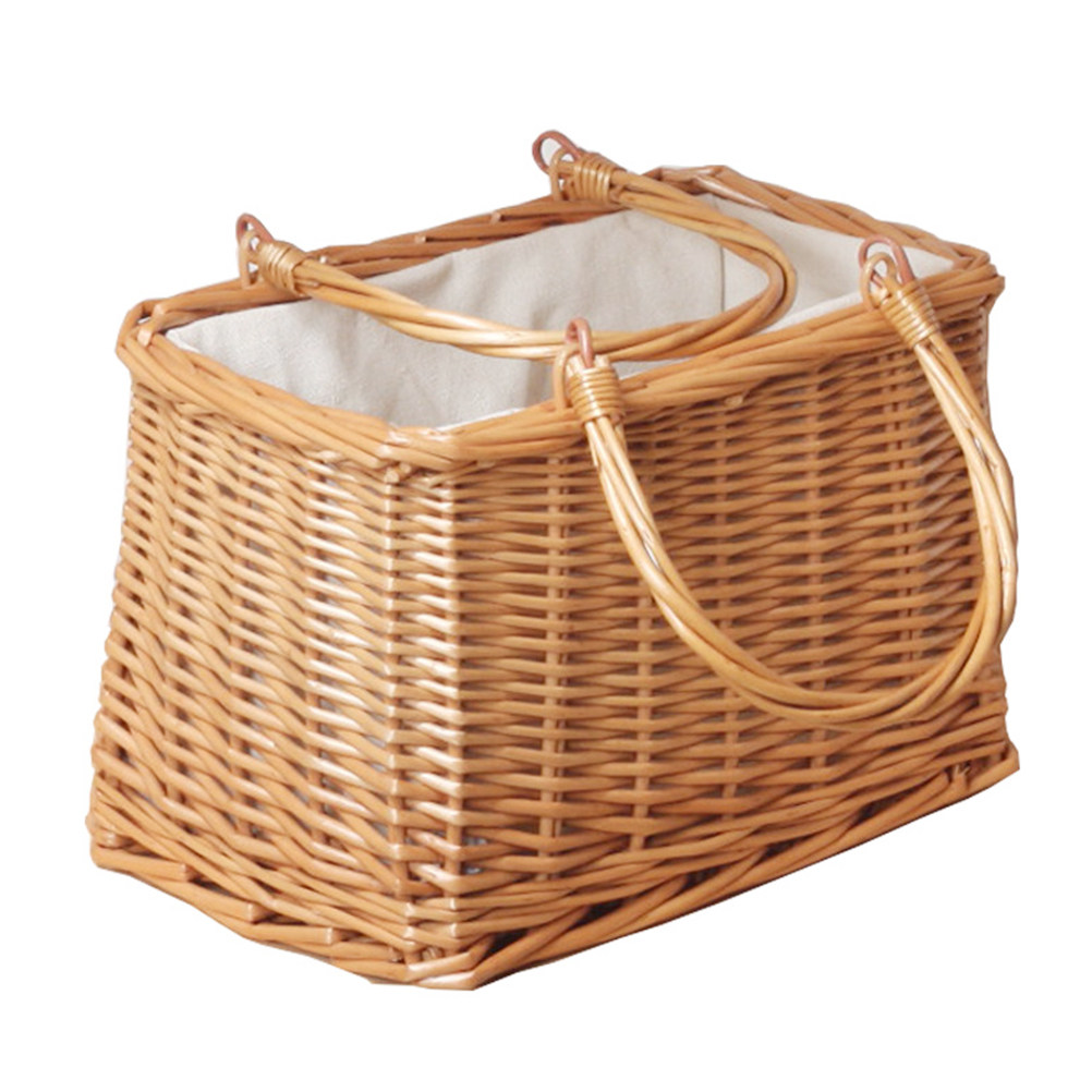 1 ชิ้นตะกร้าเก็บของหวายแบบพกพา - Snacks Food Gift Baskets บทวิจารณ์และราคา